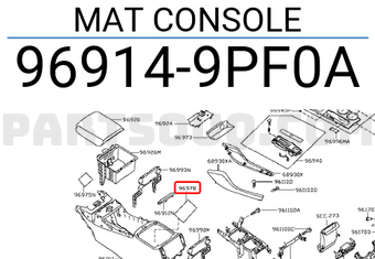 Nissan 969149PF0A MAT CONSOLE