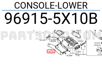 Nissan 969155X10B CONSOLE-LOWER