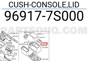 Nissan 969177S000 CUSH-CONSOLE,LID