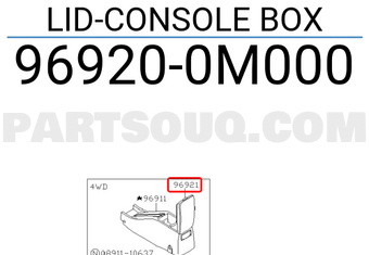 Nissan 969200M000 LID-CONSOLE BOX