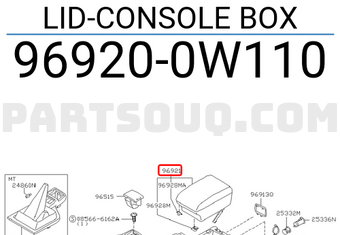 Nissan 969200W110 LID-CONSOLE BOX