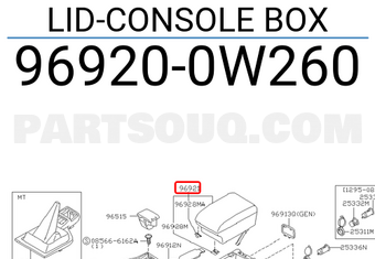 Nissan 969200W260 LID-CONSOLE BOX