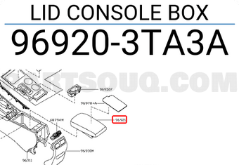 Nissan 969203TA3A LID CONSOLE BOX