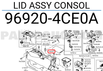 Nissan 969204CE0A LID ASSY CONSOL