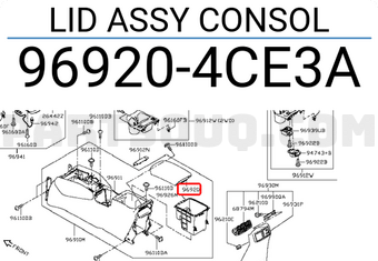 Nissan 969204CE3A LID ASSY CONSOL