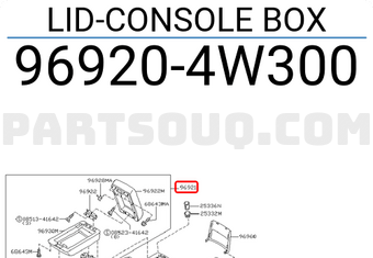 Nissan 969204W300 LID-CONSOLE BOX