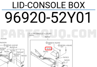 Nissan 9692052Y01 LID-CONSOLE BOX