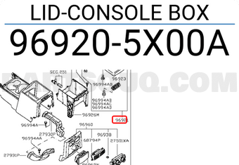 Nissan 969205X00A LID-CONSOLE BOX