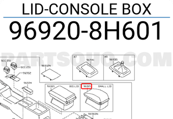 Nissan 969208H601 LID-CONSOLE BOX