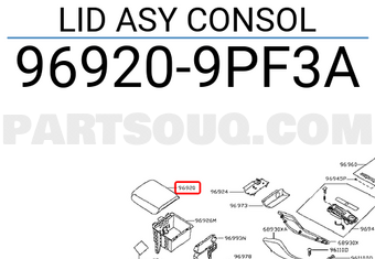 Nissan 969209PF3A LID ASY CONSOL