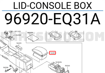 Nissan 96920EQ31A LID-CONSOLE BOX