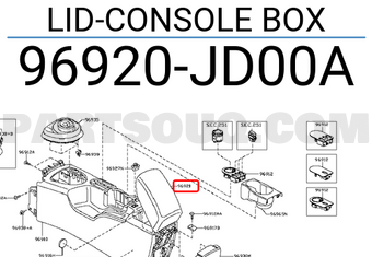 Nissan 96920JD00A LID-CONSOLE BOX