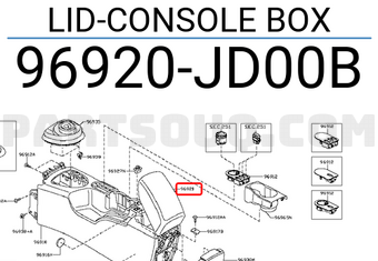 Nissan 96920JD00B LID-CONSOLE BOX