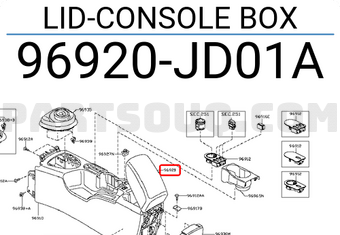 Nissan 96920JD01A LID-CONSOLE BOX
