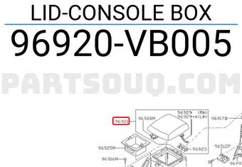 Nissan 96920VB005 LID-CONSOLE BOX