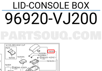 Nissan 96920VJ200 LID-CONSOLE BOX
