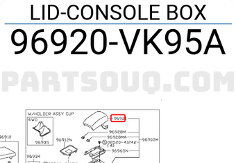 Nissan 96920VK95A LID-CONSOLE BOX