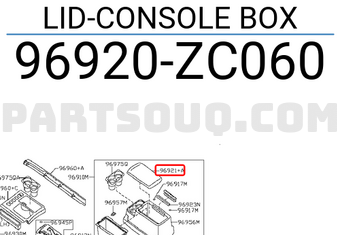Nissan 96920ZC060 LID-CONSOLE BOX