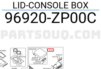 Nissan 96920ZP00C LID-CONSOLE BOX