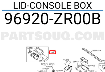 Nissan 96920ZR00B LID-CONSOLE BOX