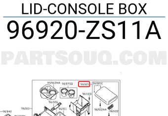 Nissan 96920ZS11A LID-CONSOLE BOX