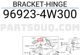 Nissan 969234W300 BRACKET-HINGE