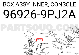 Nissan 969269PJ2A BOX ASSY INNER, CONSOLE