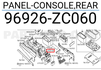 Nissan 96926ZC060 PANEL-CONSOLE,REAR