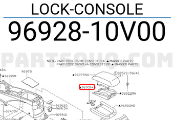 Nissan 9692810V00 LOCK-CONSOLE