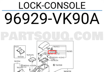 Nissan 96929VK90A LOCK-CONSOLE