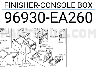 Nissan 96930EA260 FINISHER-CONSOLE BOX