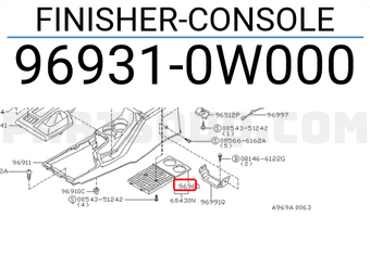 Nissan 969310W000 FINISHER-CONSOLE