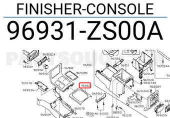 Nissan 96931ZS00A FINISHER-CONSOLE