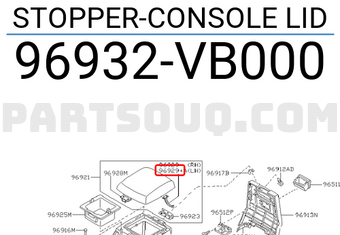 Nissan 96932VB000 STOPPER-CONSOLE LID