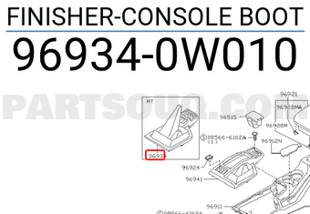 Nissan 969340W010 FINISHER-CONSOLE BOOT
