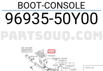 Nissan 9693550Y00 BOOT-CONSOLE