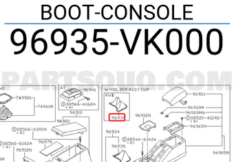 Nissan 96935VK000 BOOT-CONSOLE