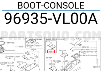 Nissan 96935VL00A BOOT-CONSOLE