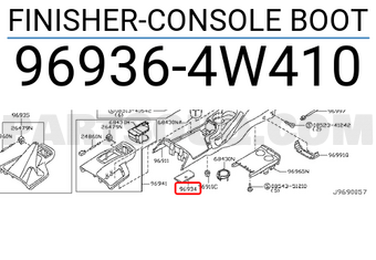 Nissan 969364W410 FINISHER-CONSOLE BOOT