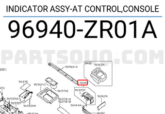Nissan 96940ZR01A INDICATOR ASSY-AT CONTROL,CONSOLE