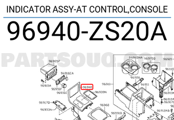 Nissan 96940ZS20A INDICATOR ASSY-AT CONTROL,CONSOLE