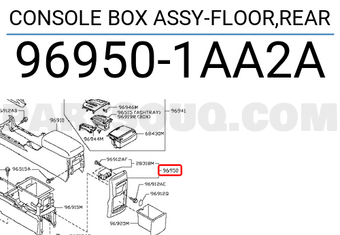 Nissan 969501AA2A CONSOLE BOX ASSY-FLOOR,REAR