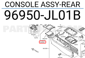 Nissan 96950JL01B CONSOLE ASSY-REAR