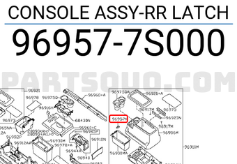 Nissan 969577S000 CONSOLE ASSY-RR LATCH
