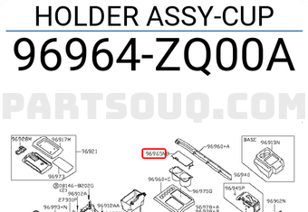 Nissan 96964ZQ00A HOLDER ASSY-CUP