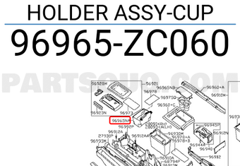 Nissan 96965ZC060 HOLDER ASSY-CUP