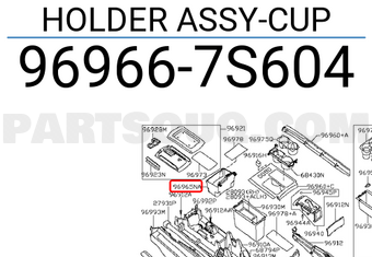 Nissan 969667S604 HOLDER ASSY-CUP