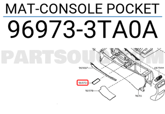 Nissan 969733TA0A MAT-CONSOLE POCKET