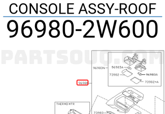 Nissan 969802W600 CONSOLE ASSY-ROOF