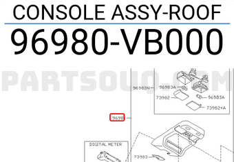 Nissan 96980VB000 CONSOLE ASSY-ROOF
